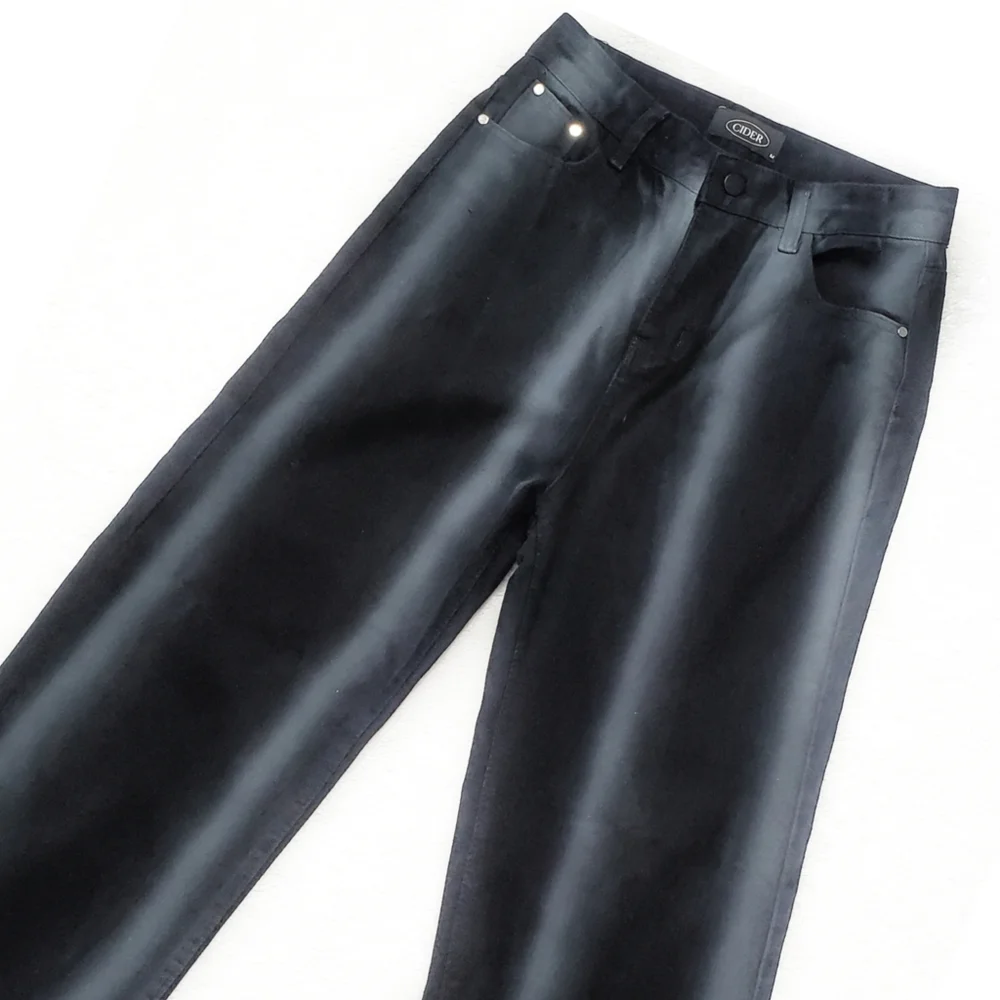 Cider | Black Faded Striped High Waist Wide Leg Jeans - Picture 2 of 7